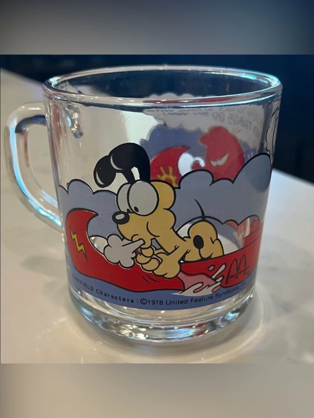 Vintage Garfield Glass Mug